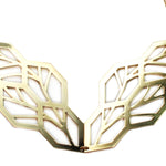 Leaf Necklace - High Quality, Affordable, Geometric Necklace - Available in Black and White Acrylic, Gold, Silver, and Limited Edition Coral Powdercoat Finish - Made in USA - Brevity Jewelry