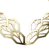 Leaf Necklace - High Quality, Affordable, Geometric Necklace - Available in Black and White Acrylic, Gold, Silver, and Limited Edition Coral Powdercoat Finish - Made in USA - Brevity Jewelry