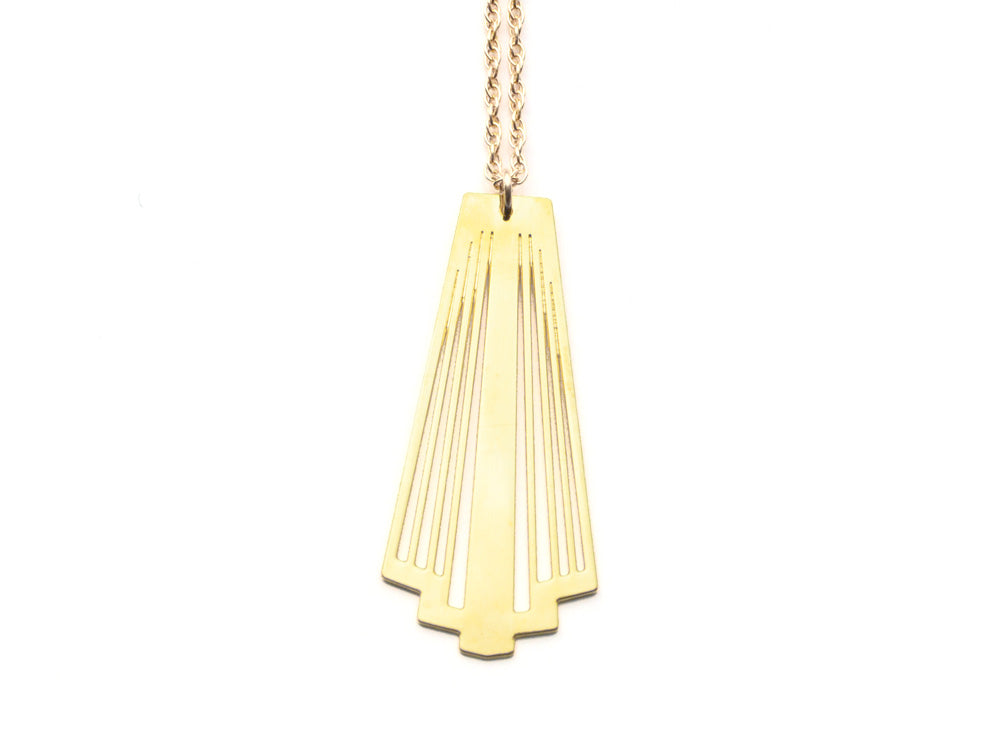 Lillian Necklace - Art Deco, Great Gatsby, Jazz Age Style - High Quality, Affordable Necklace - Available in Gold and Silver - Made in USA - Brevity Jewelry