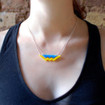 Mountain Necklace - Affordable Acrylic Necklace - Yellow, Blue or Gray - Silver Chain - Made in USA - Brevity Jewelry
