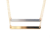 Lines Mixed Metal Necklace - High Quality, Affordable Necklace - Available in Mixed Gold and Silver - Made in USA - Brevity Jewelry