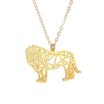 Lion Necklace - Wireframe Origami - High Quality, Affordable Necklace - Available in Gold and Silver - Made in USA - Brevity Jewelry