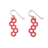 Little Hex Earrings - High Quality, Affordable, Geometric Earrings - Available in Black and White Acrylic, Gold, Silver, and Limited Edition Coral Powdercoat Finish - Made in USA - Brevity Jewelry