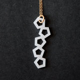 Offset Necklace - High Quality, Affordable, Geometric Necklace - Available in Black and White Acrylic, Gold, Silver, and Limited Edition Coral Powdercoat Finish - Made in USA - Brevity Jewelry