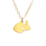 Rabit Love Necklace - Animal Love - High Quality, Affordable Necklace - Available in Gold and Silver - Made in USA - Brevity Jewelry