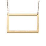 Large Rectangle Necklace - High Quality, Affordable Necklace - Available in Gold and Silver - Made in USA - Brevity Jewelry