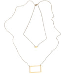 Pair of Rectangles Necklace - High Quality, Affordable Necklace - Available in Gold and Silver - Made in USA - Brevity Jewelry