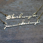 Double Signature Necklace - Made From Your Handwriting or Signature - High Quality, Affordable, One-of-a-kind, Personalized Necklace - Available in Gold and Silver - Made in USA - Brevity Jewelry - The Pefect Gift