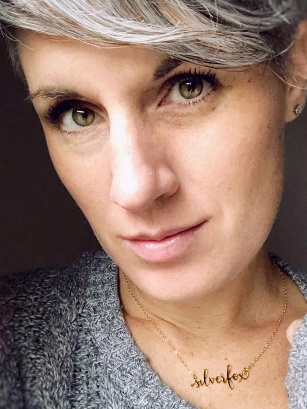 Silver Fox Necklace - High Quality, Affordable, Calligraphy, Empowering, Self Love, Mantra Word Necklace - Silver Sisters Unite - Available in Gold and Silver - Made in USA - Brevity Jewelry