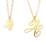 Initial Letter Necklace - Handwritten By A Calligrapher - High Quality, Affordable, Self Love, Initial Letter Charm Necklace - Available in Gold and Silver - Made in USA - Brevity Jewelry