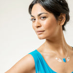 Spear Necklace - Affordable Acrylic Necklace - Yellow, Blue or Gray - Silver Chain - Made in USA - Brevity Jewelry