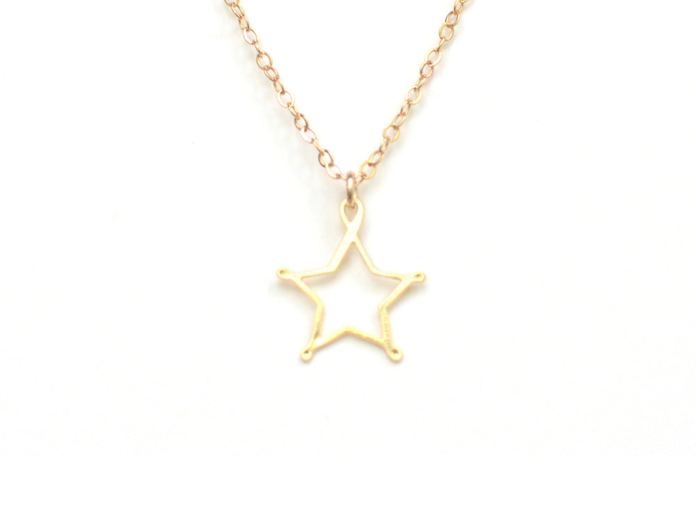 Star Necklace - Hand Drawn By a Calligrapher - High Quality, Affordable Necklace - Available in Gold and Silver - Made in USA - Brevity Jewelry