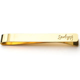 Bar Signature Tie Clip - Made From Your Handwriting or Signature - High Quality, Affordable, One-of-a-kind, Personalized Tie Clip - Available in Gold and Silver - Made in USA - Brevity Jewelry - The Pefect Gift