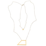 Pair of Trapezoids Necklace - High Quality, Affordable Necklace - Available in Gold and Silver - Made in USA - Brevity Jewelry