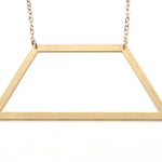 Large Isosceles Trapezoid Necklace - High Quality, Affordable Necklace - Available in Gold and Silver - Made in USA - Brevity Jewelry