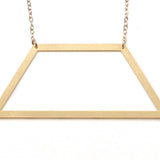 Large Isosceles Trapezoid Necklace - High Quality, Affordable Necklace - Available in Gold and Silver - Made in USA - Brevity Jewelry