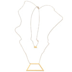 Pair of Isosceles Trapezoid Necklace - High Quality, Affordable Necklace - Available in Gold and Silver - Made in USA - Brevity Jewelry