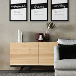Framed Black Unstoppable Print With Word Definition - High Quality, Affordable, Hand Written, Empowering, Self Love, Mantra Word Print. Archival-Quality, Matte Giclée Print - Brevity Jewelry