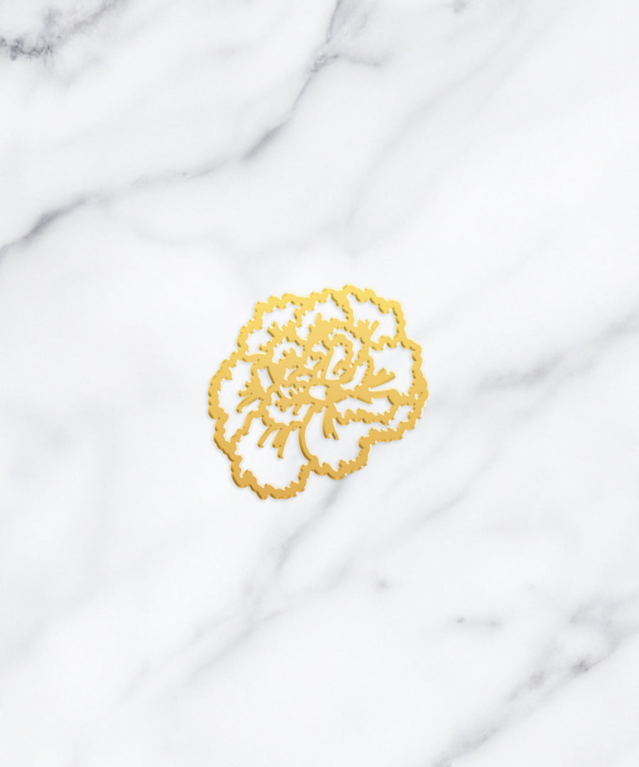 Carnation Charm - High Quality, Affordable, Whimsical, Hand Drawn Individual Charms for a Custom Locket - January Birthday Gift - Available in Gold and Silver - Made in USA - Brevity Jewelry