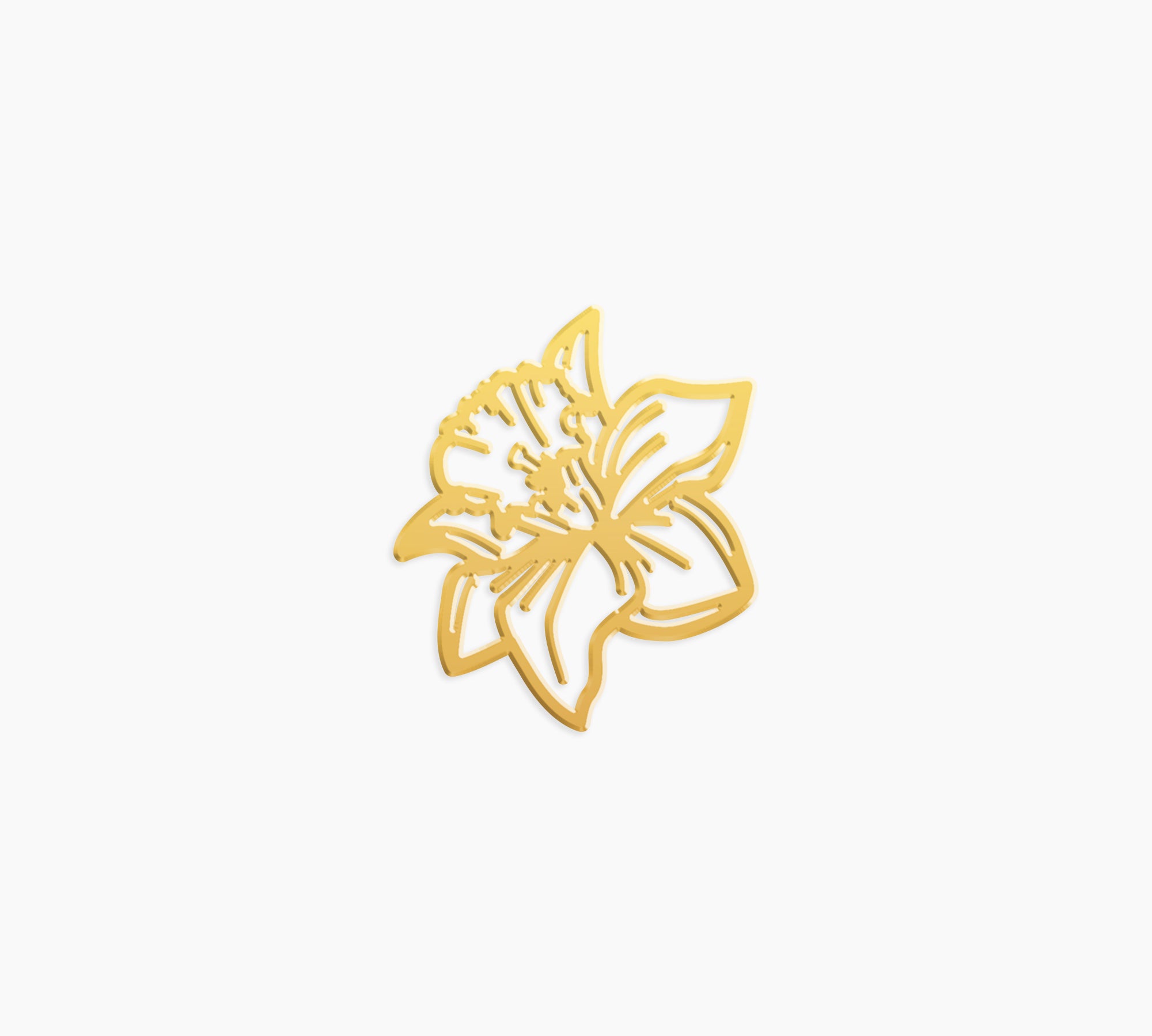 Daffodil Charm - High Quality, Affordable, Whimsical, Hand Drawn Individual Charms for a Custom Locket - March Birthday Gift - Available in Gold and Silver - Made in USA - Brevity Jewelry