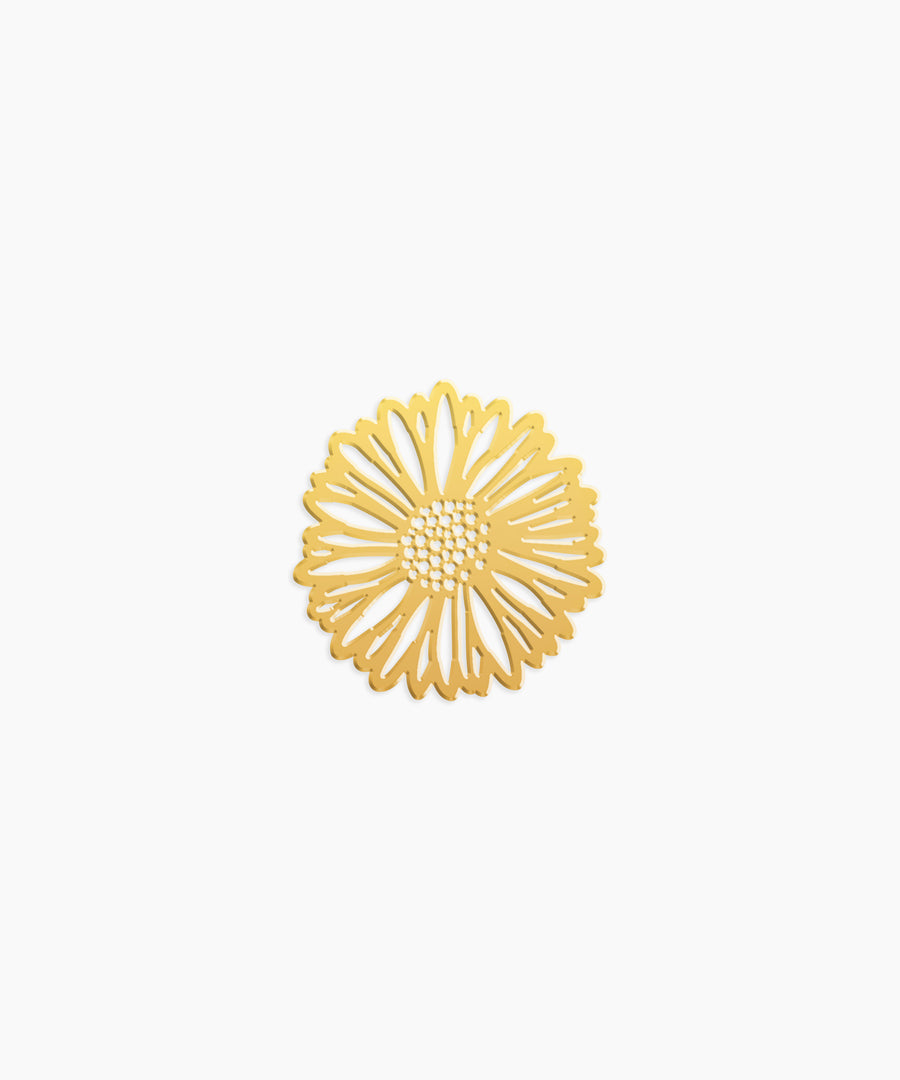 Daisy Charm - High Quality, Affordable, Whimsical, Hand Drawn Individual Charms for a Custom Locket - April Birthday Gift - Available in Gold and Silver - Made in USA - Brevity Jewelry