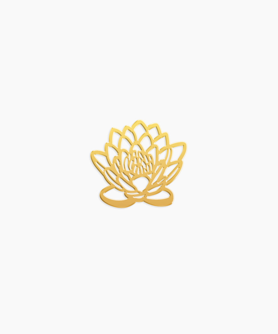 Water Lily Charm - High Quality, Affordable, Whimsical, Hand Drawn Individual Charms for a Custom Locket - July Birthday Gift - Available in Gold and Silver - Made in USA - Brevity Jewelry