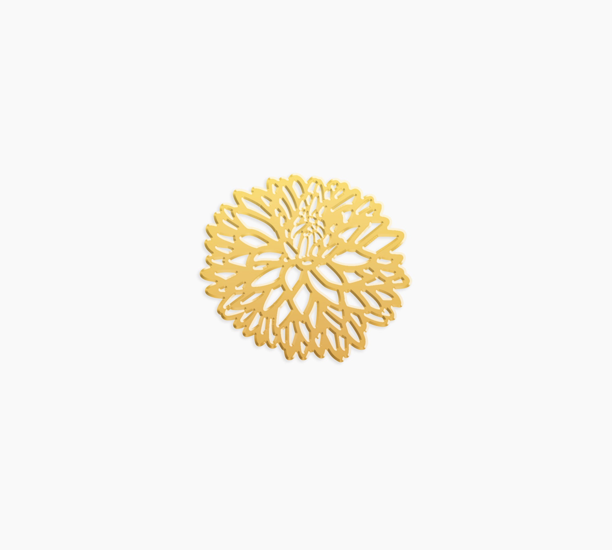 Chrysanthemum Charm - High Quality, Affordable, Whimsical, Hand Drawn Individual Charms for a Custom Locket - November Birthday Gift - Available in Gold and Silver - Made in USA - Brevity Jewelry