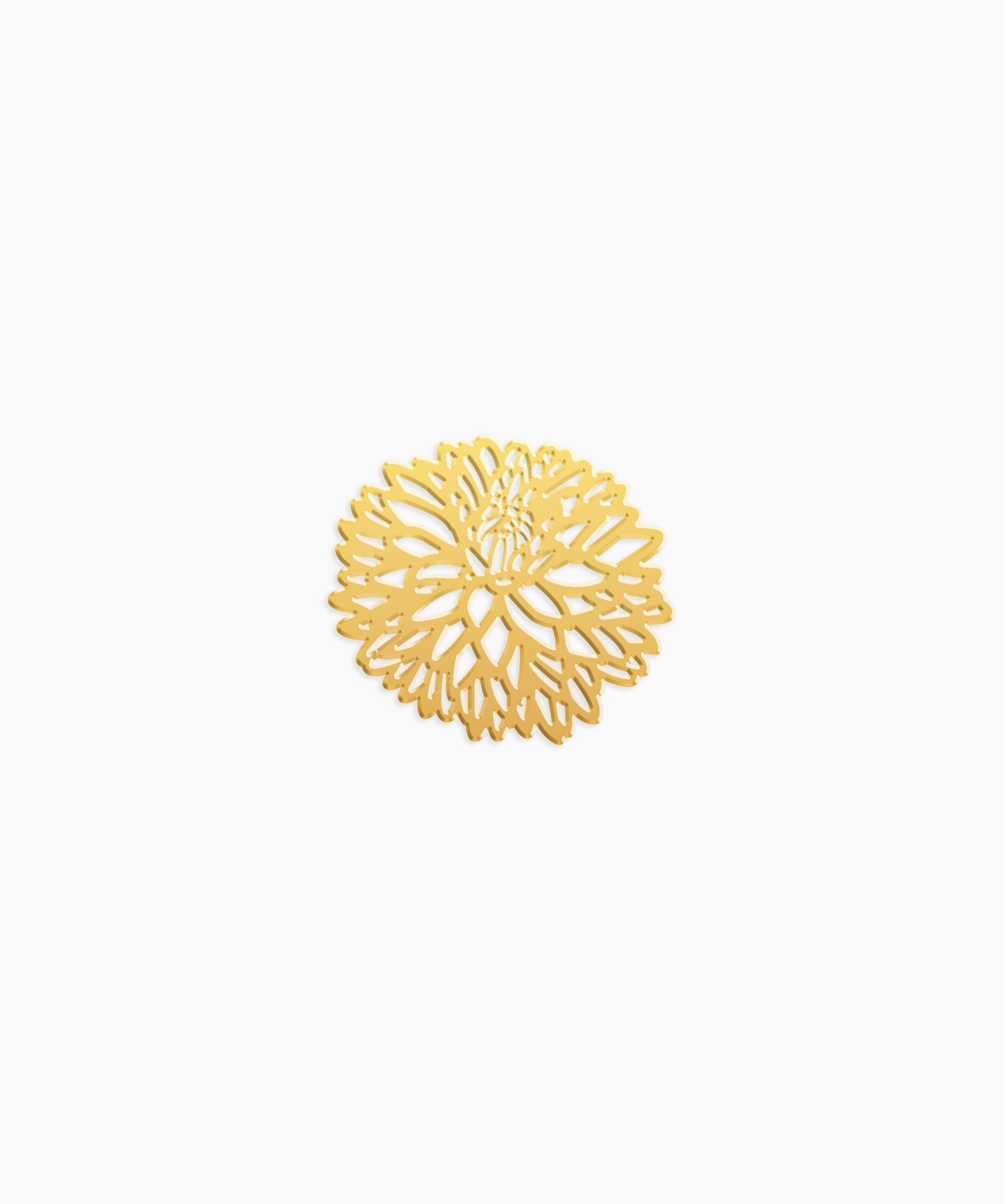 Chrysanthemum Charm - High Quality, Affordable, Whimsical, Hand Drawn Individual Charms for a Custom Locket - November Birthday Gift - Available in Gold and Silver - Made in USA - Brevity Jewelry