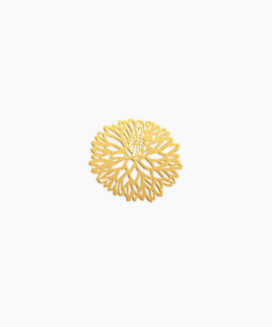 Chrysanthemum Charm - High Quality, Affordable, Whimsical, Hand Drawn Individual Charms for a Custom Locket - November Birthday Gift - Available in Gold and Silver - Made in USA - Brevity Jewelry