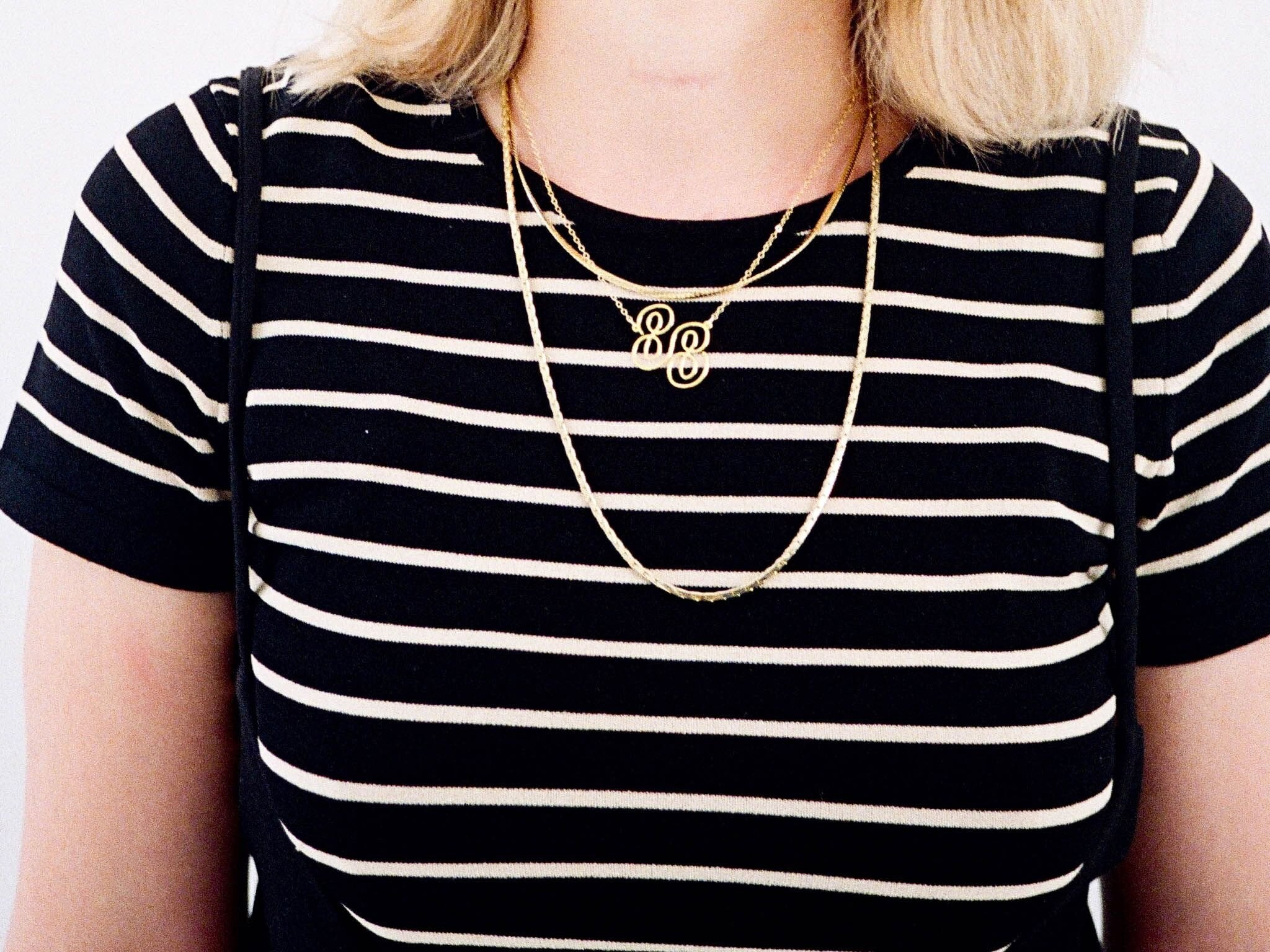 89 Necklace - High Quality, Affordable, Hand Drawn, Courageous Creators Necklace - Available in Gold and Silver - Made in USA - Collaboration with Honto - Brevity Jewelry
