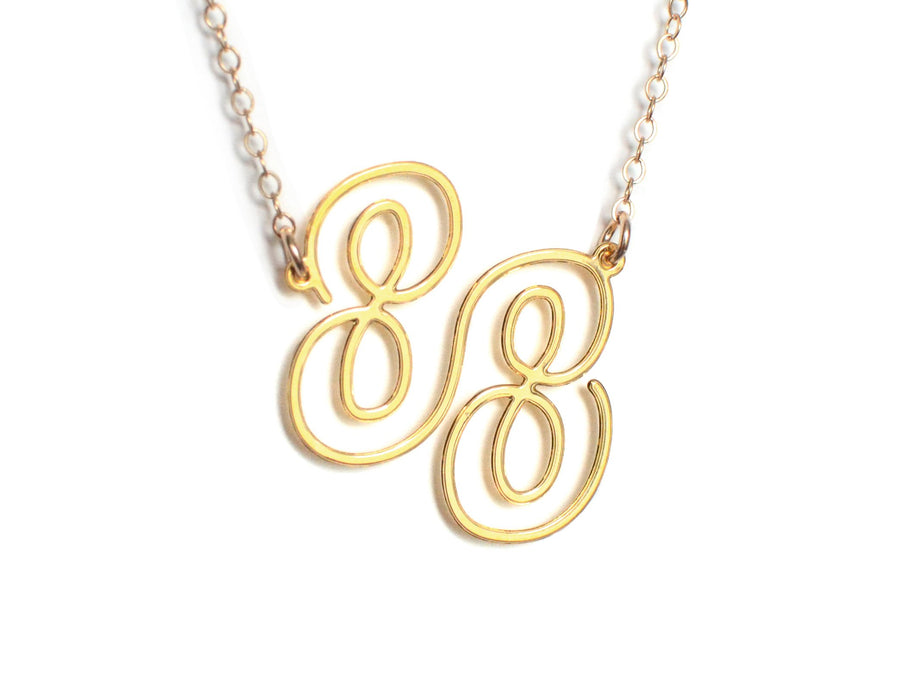 88 Necklace - High Quality, Affordable, Hand Drawn, Courageous Creators Necklace - Available in Gold and Silver - Made in USA - Collaboration with Honto88 - Brevity Jewelry