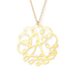 Ornate Initial Letter Necklace - Hand Drawn By a Calligrapher - High Quality, Affordable, Self Love, Initial Letter Alphabet Necklace - Available in Gold and Silver - Made in USA - Brevity Jewelry