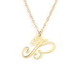 B Letter Necklace - Handwritten By A Calligrapher - High Quality, Affordable, Self Love, Initial Letter Charm Necklace - Available in Gold and Silver - Made in USA - Brevity Jewelry