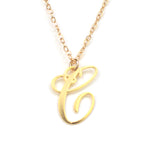 C Letter Charm - Handwritten By A Calligrapher - High Quality, Affordable, Self Love, Initial Letter Charm Necklace - Available in Gold and Silver - Made in USA - Brevity Jewelry