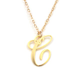 C Letter Charm - Handwritten By A Calligrapher - High Quality, Affordable, Self Love, Initial Letter Charm Necklace - Available in Gold and Silver - Made in USA - Brevity Jewelry