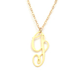 G Letter Necklace - Handwritten By A Calligrapher - High Quality, Affordable, Self Love, Initial Letter Charm Necklace - Available in Gold and Silver - Made in USA - Brevity Jewelry