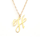 H Letter Charm - Handwritten By A Calligrapher - High Quality, Affordable, Self Love, Initial Letter Charm Necklace - Available in Gold and Silver - Made in USA - Brevity Jewelry