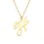 H Letter Necklace - Handwritten By A Calligrapher - High Quality, Affordable, Self Love, Initial Letter Charm Necklace - Available in Gold and Silver - Made in USA - Brevity Jewelry