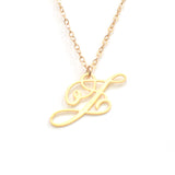 J Letter Necklace - Handwritten By A Calligrapher - High Quality, Affordable, Self Love, Initial Letter Charm Necklace - Available in Gold and Silver - Made in USA - Brevity Jewelry