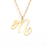 N Letter Necklace - Handwritten By A Calligrapher - High Quality, Affordable, Self Love, Initial Letter Charm Necklace - Available in Gold and Silver - Made in USA - Brevity Jewelry