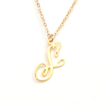 S Letter Necklace - Handwritten By A Calligrapher - High Quality, Affordable, Self Love, Initial Letter Charm Necklace - Available in Gold and Silver - Made in USA - Brevity Jewelry