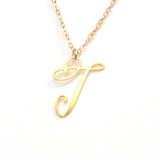 T Letter Necklace - Handwritten By A Calligrapher - High Quality, Affordable, Self Love, Initial Letter Charm Necklace - Available in Gold and Silver - Made in USA - Brevity Jewelry