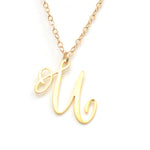 U Letter Charm - Handwritten By A Calligrapher - High Quality, Affordable, Self Love, Initial Letter Charm Necklace - Available in Gold and Silver - Made in USA - Brevity Jewelry