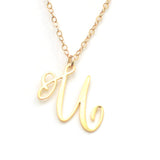 U Letter Necklace - Handwritten By A Calligrapher - High Quality, Affordable, Self Love, Initial Letter Charm Necklace - Available in Gold and Silver - Made in USA - Brevity Jewelry