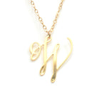 W Letter Charm - Handwritten By A Calligrapher - High Quality, Affordable, Self Love, Initial Letter Charm Necklace - Available in Gold and Silver - Made in USA - Brevity Jewelry