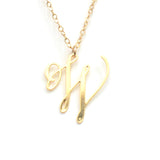 W Letter Necklace - Handwritten By A Calligrapher - High Quality, Affordable, Self Love, Initial Letter Charm Necklace - Available in Gold and Silver - Made in USA - Brevity Jewelry