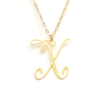 X Letter Necklace - Handwritten By A Calligrapher - High Quality, Affordable, Self Love, Initial Letter Charm Necklace - Available in Gold and Silver - Made in USA - Brevity Jewelry