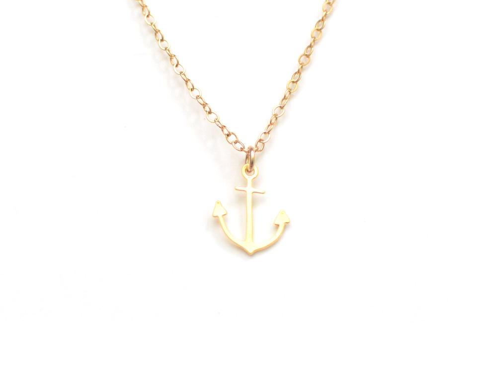 Anchor Necklace - Hand Drawn By a Calligrapher - High Quality, Affordable Necklace - Available in Gold and Silver - Made in USA - Brevity Jewelry