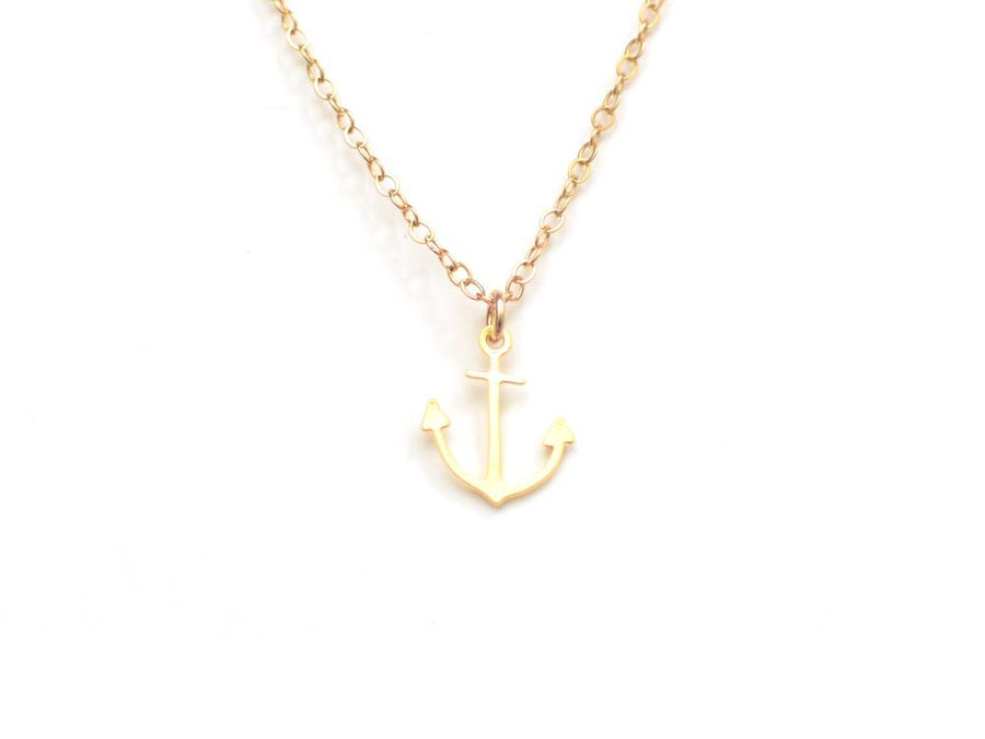 Anchor Necklace - Hand Drawn By a Calligrapher - High Quality, Affordable Necklace - Available in Gold and Silver - Made in USA - Brevity Jewelry