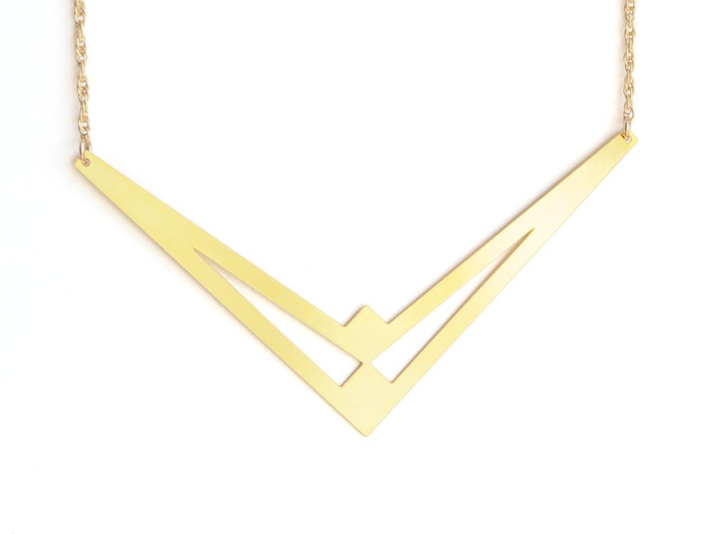 Anna Necklace - Art Deco, Great Gatsby, Jazz Age Style - High Quality, Affordable Necklace - Available in Gold and Silver - Made in USA - Brevity Jewelry